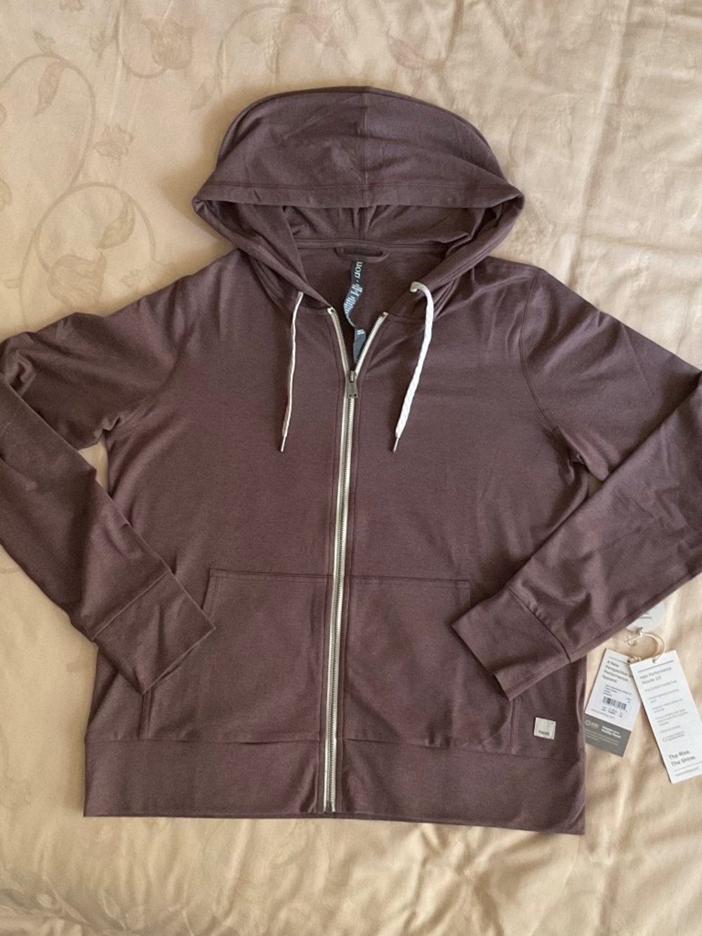 Vuori Halo Performance Hoodie 2.0, M, Fossil Heather